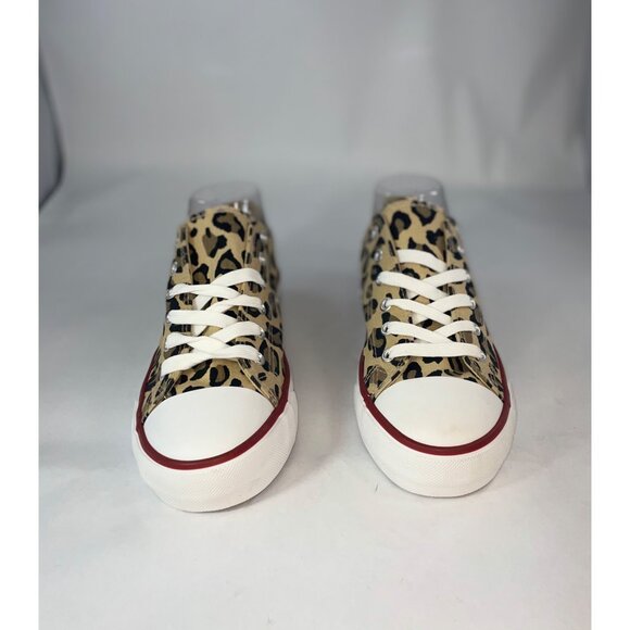 canvas womens shoes 8 cheetah style sneakers NNT - Picture 2 of 8